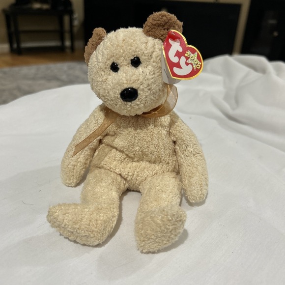 Rare Beanie Babies HOPPY, The 2000 Bear With Tush Tag Errors Vintage - Picture 1 of 13